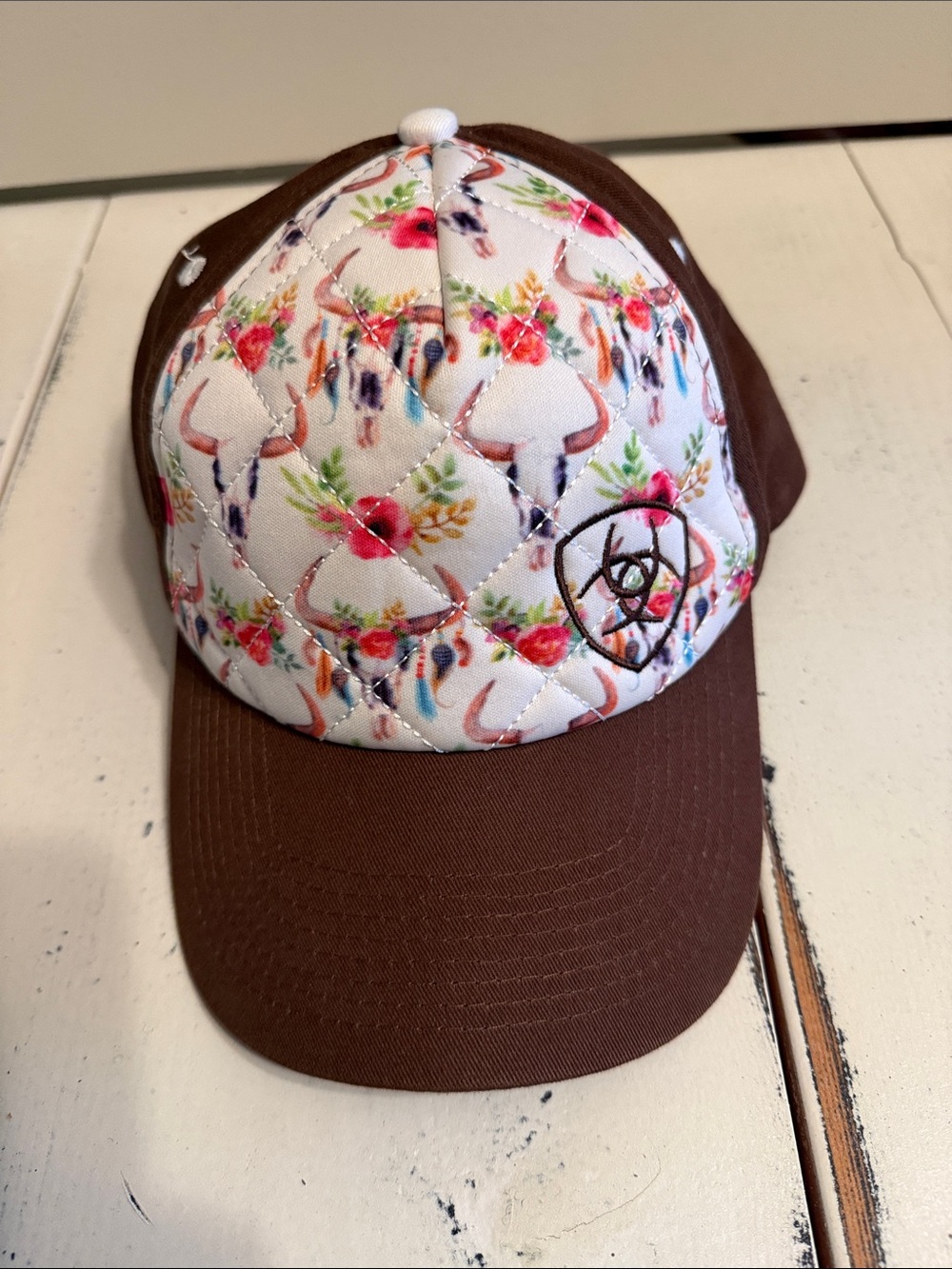 Ariat floral truckers cap for ladies. Snap back style.  OSFM